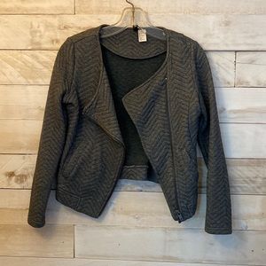 Divided Size 6 Quilted Grey Moto Blazer Jacket
